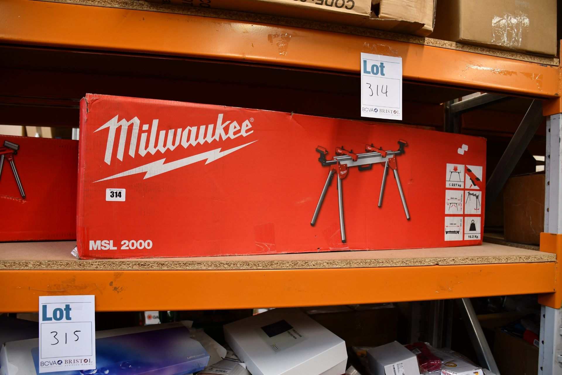 One boxed as new Milwaukee MSL 2000 Mitre Saw Stand.