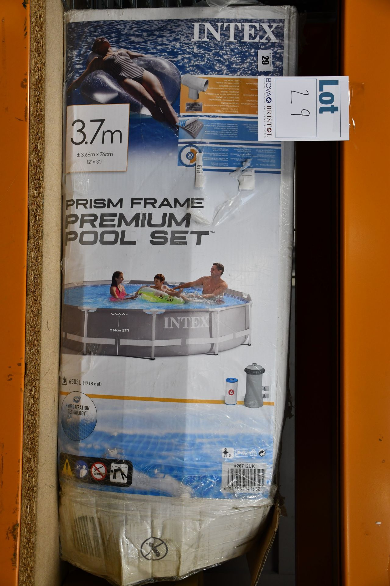 A boxed Intex prism frame premium pool set (12' x 30").