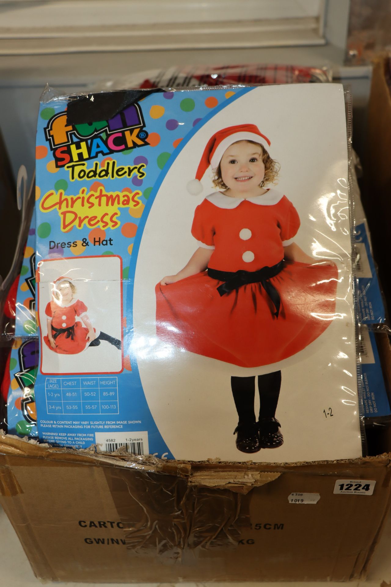 A large quantity of as new Fun Shack Toddlers Christmas Kids Costumes size 1-2 yrs.