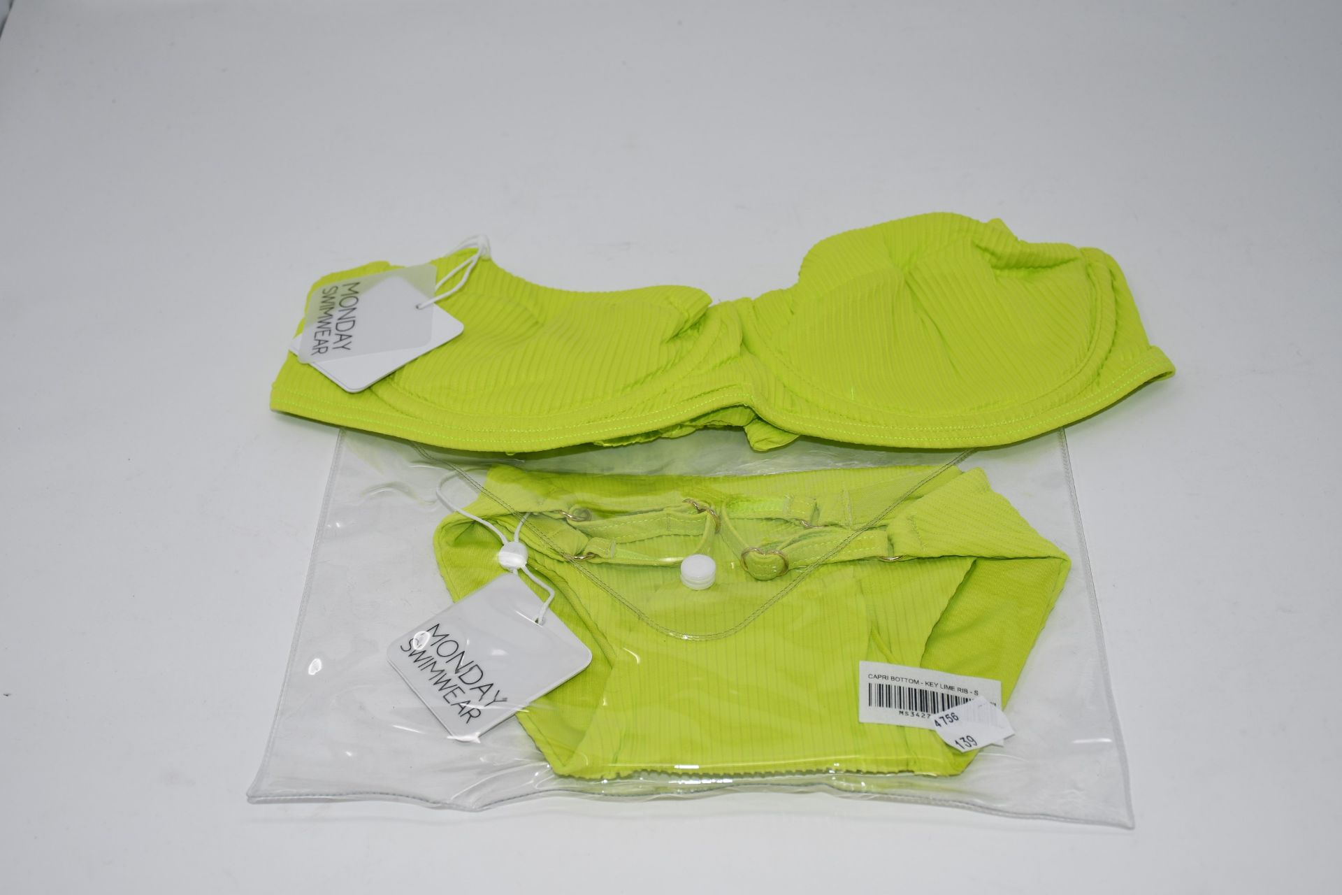 One as new Monday Swimwear Clovelly Top Lime size M. One as new Monday Swimwear Capri bottom Lime