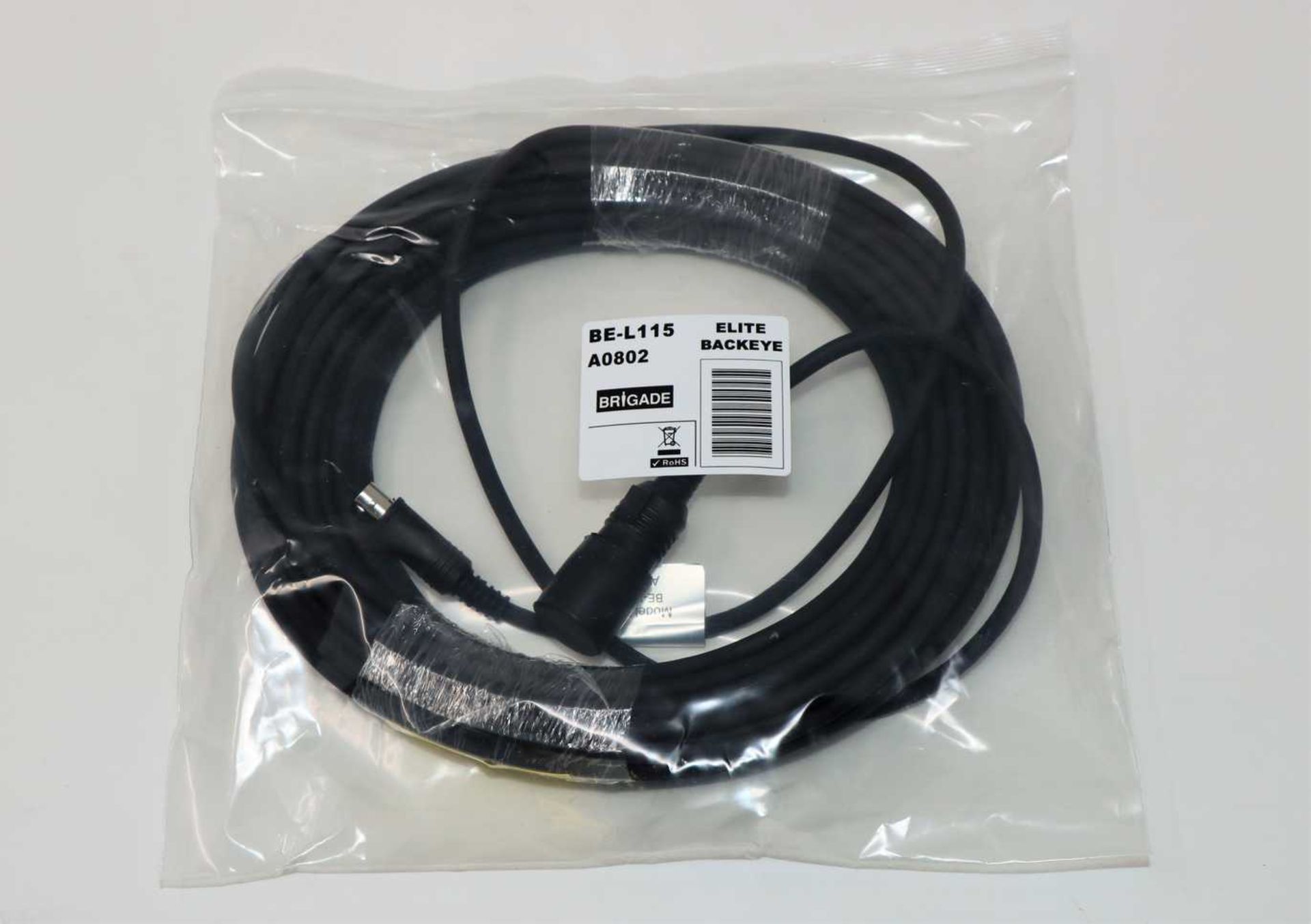 An as new Brigade BE-L115 A0802 Backeye Elite 15M Cable for Brigade Backeye Vehicle Camera Systems.