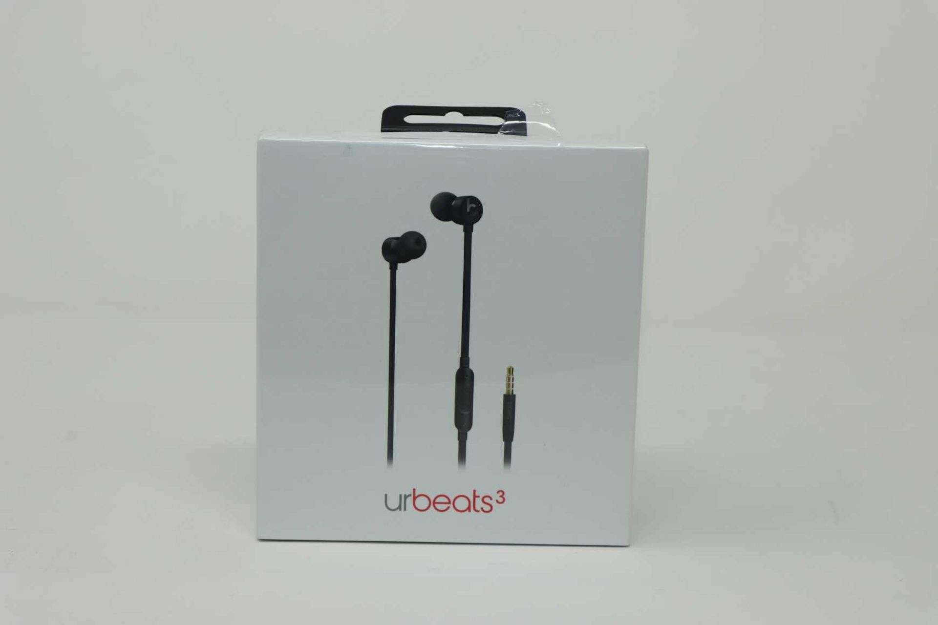A boxed as new pair of Beats by Dre urBeats3 Wired Earphones With 3.5mm Plug in Black (Box sealed).