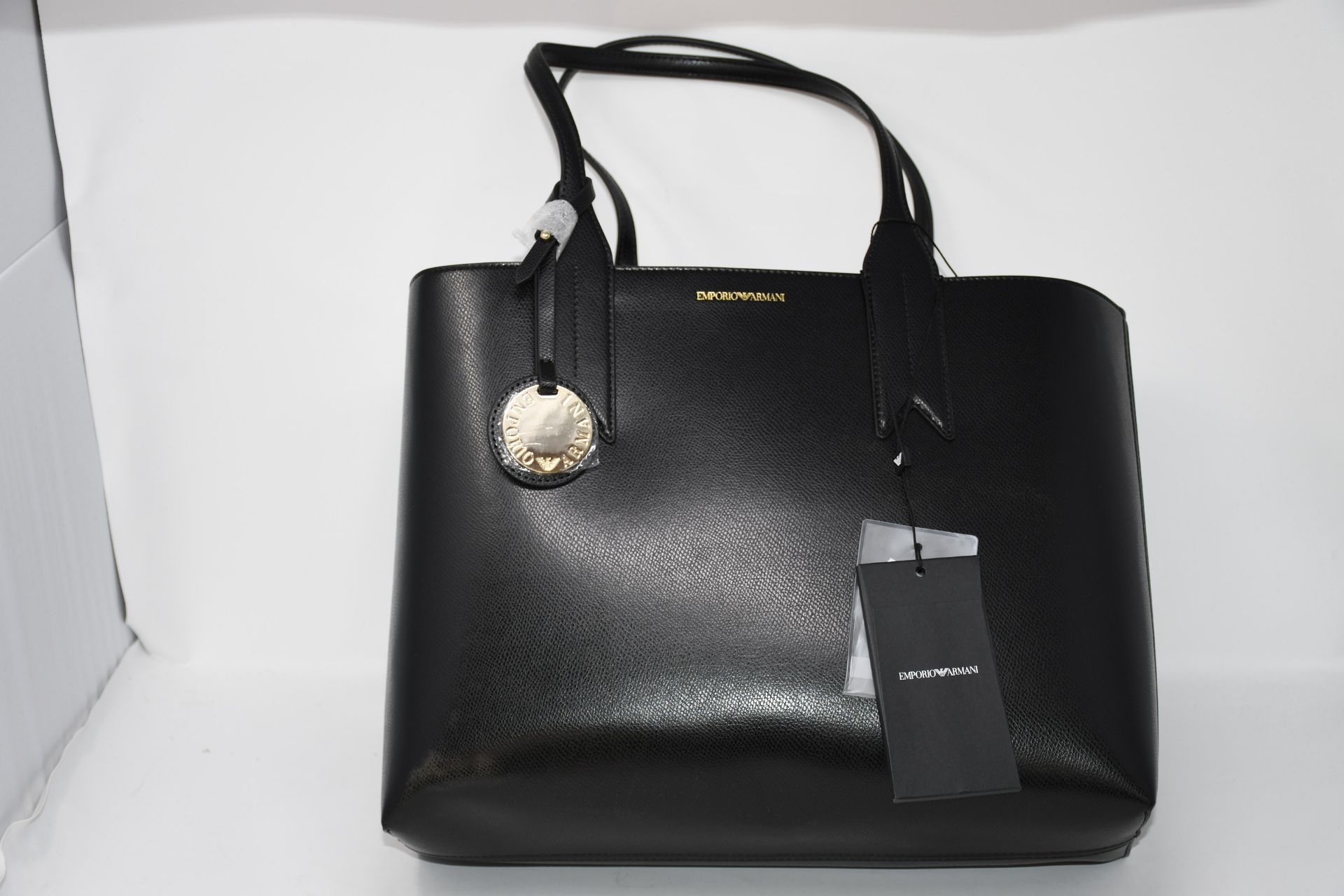 One as new Emporio Armani large charm-detail tote bag (Y3D081YH15A).