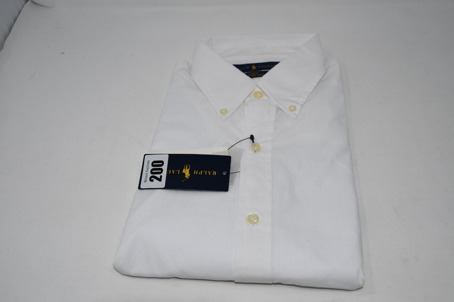 One as new Ralph Lauren Fashion Man White Cotton Shirt size M (710705269002).