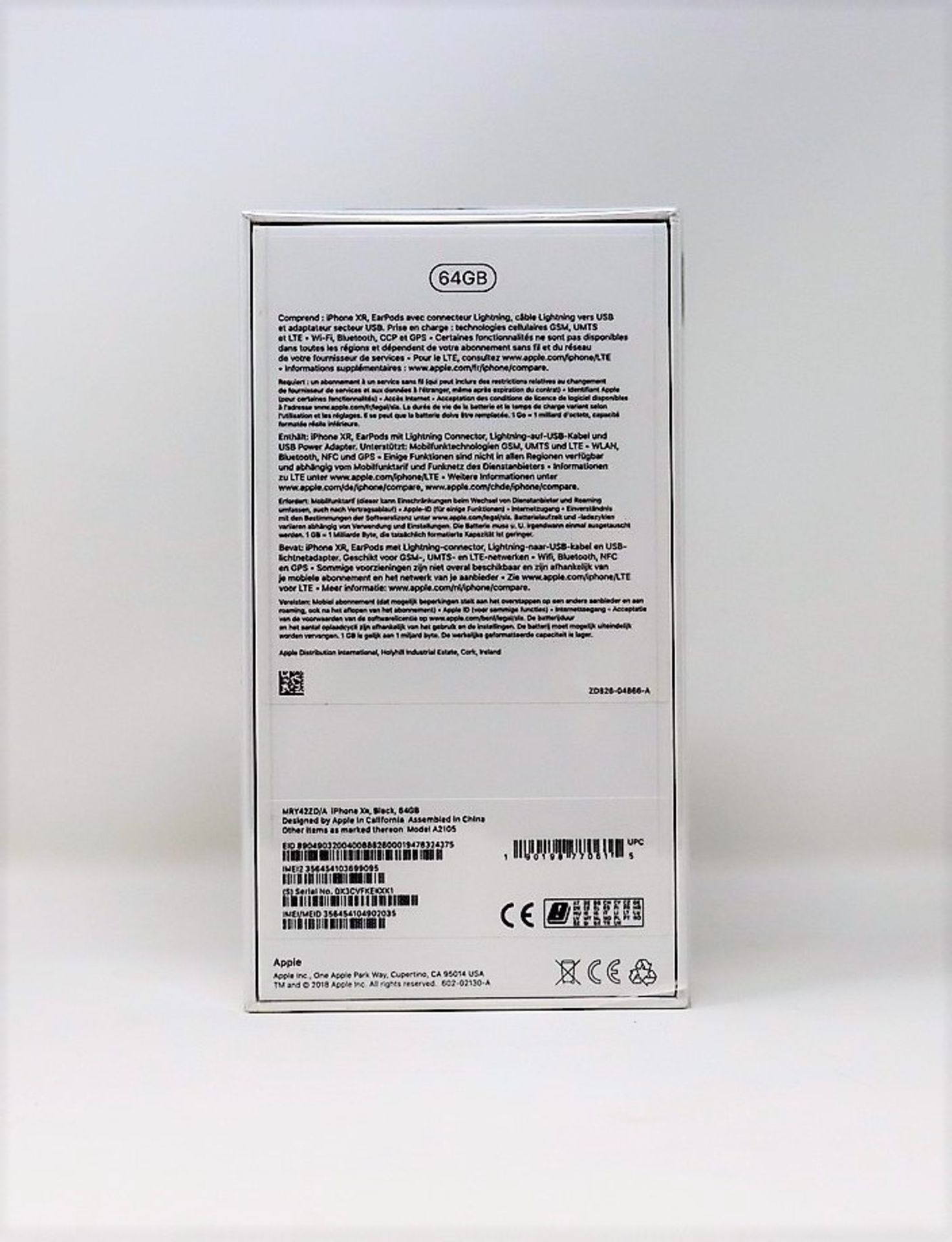 A boxed as new Apple iPhone XR (Global/A2105) 64GB in Black (Packaging Sealed) (Checkmend report ID: - Image 2 of 2