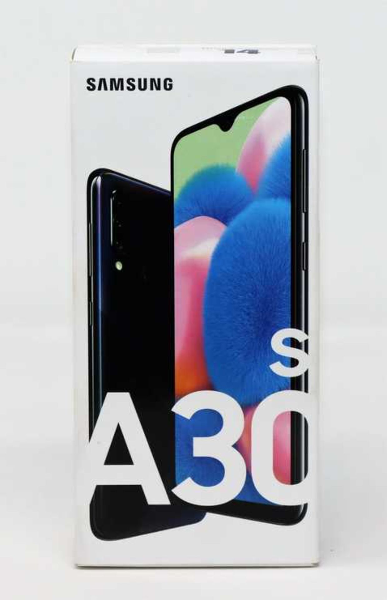 A boxed as new Samsung Galaxy A30s 64GB SM-A307FN in Black (Packaging sealed) (Checkmend report