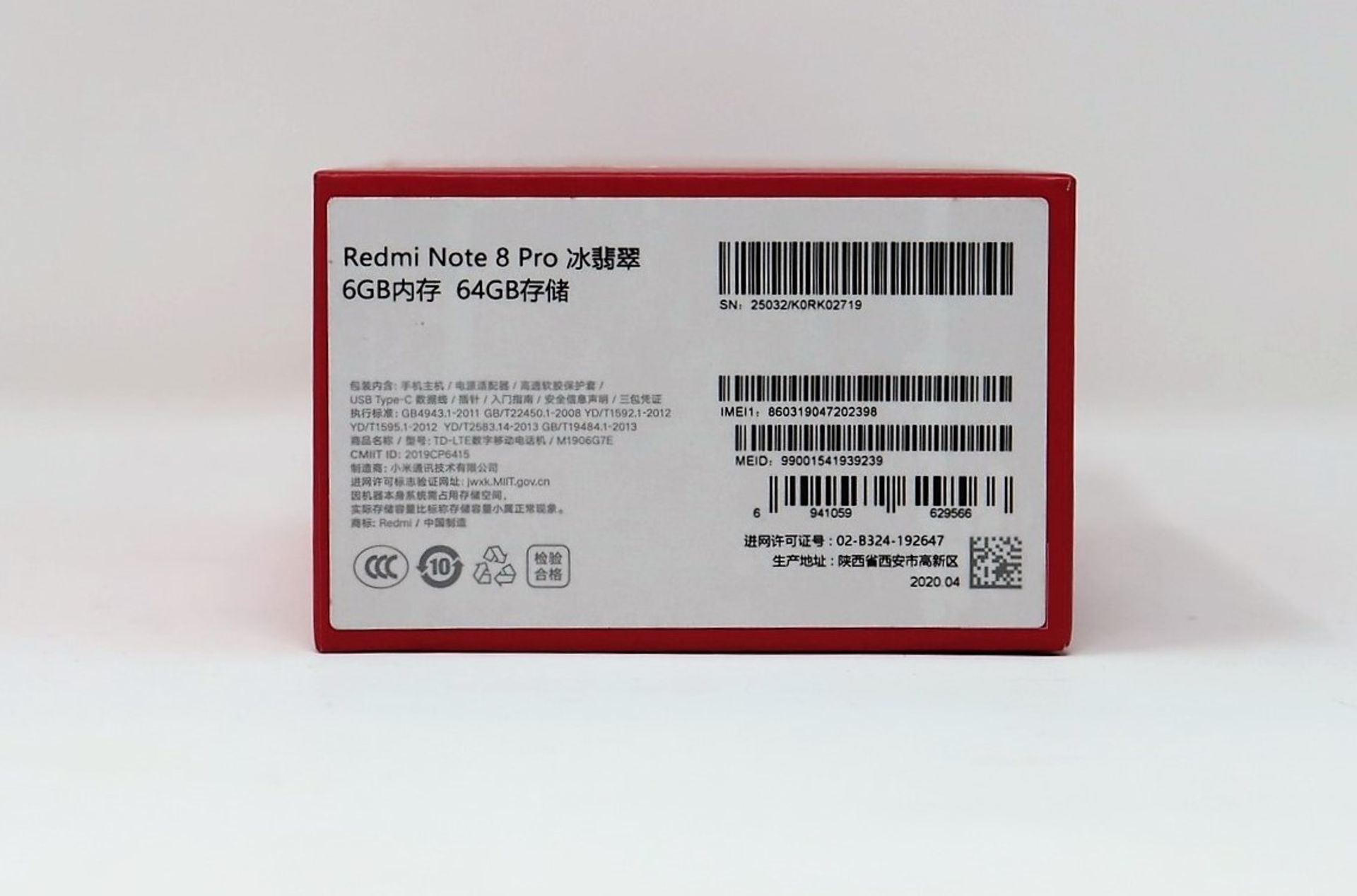 A boxed as new Redmi Note 8 Pro M1906G7E 64GB in Ice Emerald (Box opened, requires UK plug - Image 2 of 2