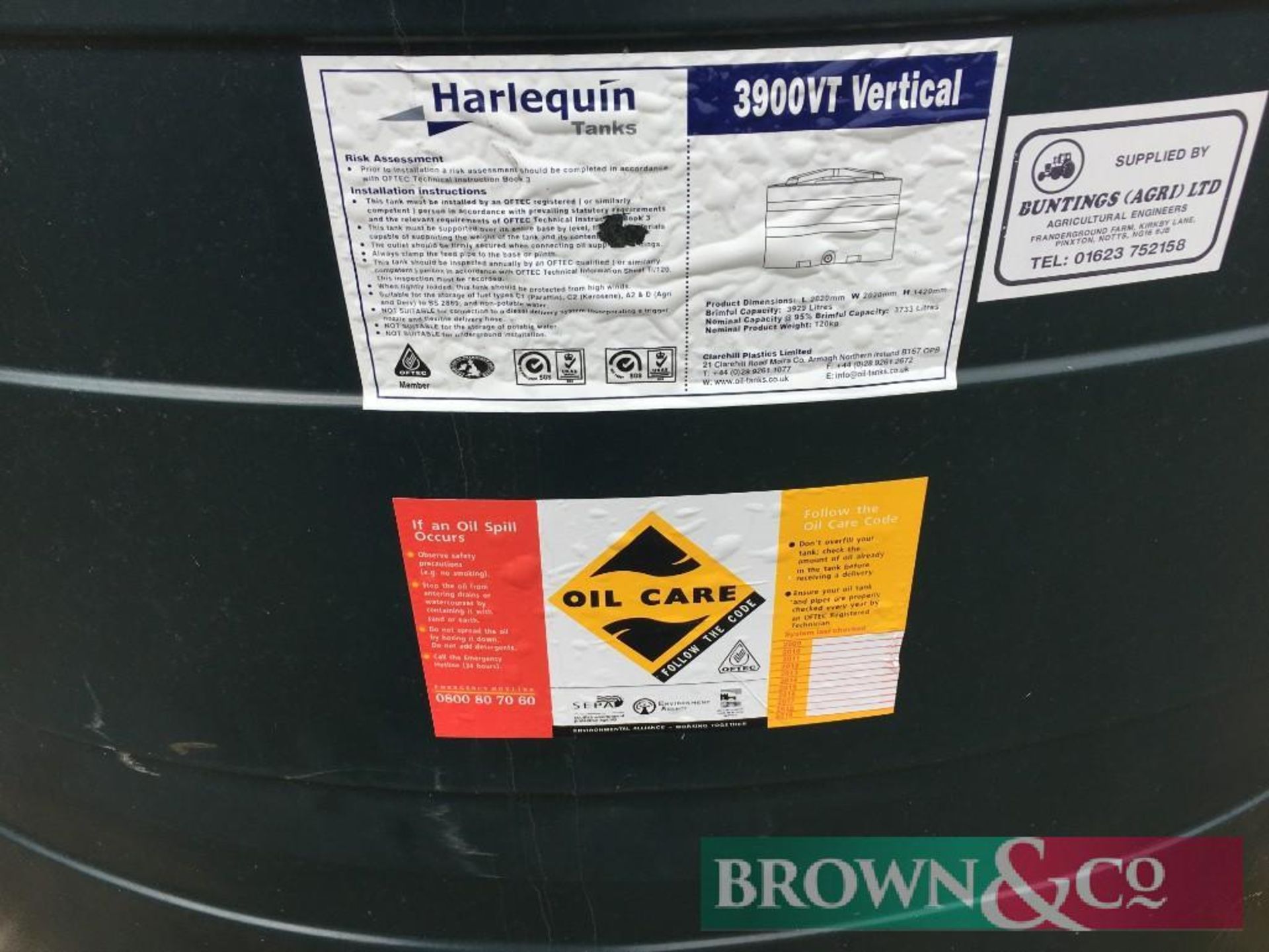 Harlequin 3900VT Oil Tank - Image 2 of 3