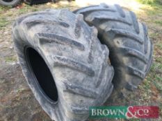 Pair of Michelin MachXBib 600/70-R30 Tyres