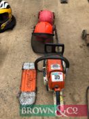 Stihl D28AV Super chain saw with helmet