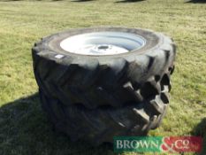 Pair Goodyear 18.4R38 wheels and tyres