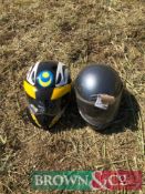 2No. motorcycle crash helmets