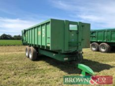 Easterbys Trailers ET14 14t grain trailer with sprung drawbar, hydraulic tailgate and grain chute on