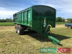 2014 Bailey 14t twin axle grain trailer with hydraulic tailgate, grain chute, sprung drawbar and