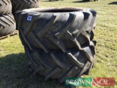 Pair Trelleborg 600/55R38 tyres