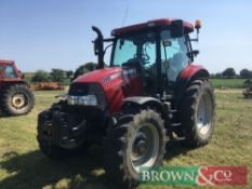 2012 Case Maxxum 110 4wd tractor with 3 manual spools, air con and front wafer weights on 380/85R28