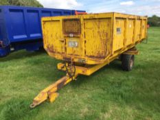 Gull 6t single axle trailer, hydraulic tip and manual tailgate