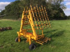 Twose F5040H 5m grass harrow. Serial No: 31198205OSE.  Position bar in office.
