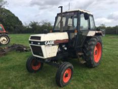 1985 Case 1494 2wd diesel tractor on 7.50-16 front and 16.9R34 rear wheels and tyres with PTO drawba