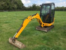 *2010 JCB 8016 CTS mini excavator with attached buckets. Hours: 3,070. VAT Payable on this lot