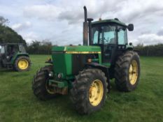 1988 John Deere 4250 powershift 4wd diesel tractor on 16.9R28 front and 20.8R38 rear wheels and tyre