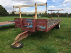 *18ft single axle bale trailer, front and rear rave. VAT Payable on this lot