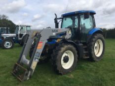 *2005 New Holland TS115A 4wd diesel tractor with MXT12 front loader on 380/85R28 front and 460/85R38