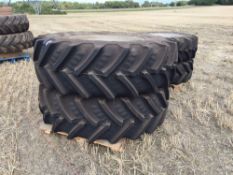 Pair BKT Agrimax 420/85R28 front and 520/85R38 rear new wheels and tyres