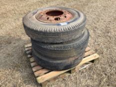 3No 9.00-20 wheels and tyres