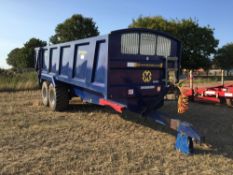 2015 Marshall QM16 16t trailer with hydraulic tailgate and grain chute, sprung drawbar, air and oil