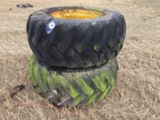 Pair Trelleborg 600/60-30.5 wheels and tyres