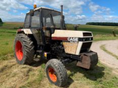 1984 Case 1494 Hydra Shift 2wd, on 11.5/80-15.3 front and 16.9R34 rear wheels and tyres. On farm fro