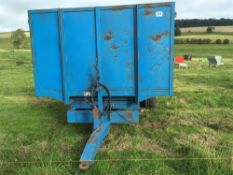 Easterby Trailers 8t twin axle grain trailer with drop sides, timber floor, manual tailgate and manu