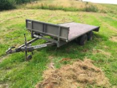 Ifor Williams HU3HE twin axle 3.7m flat bed trailer Keys in the office.