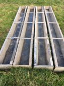 4 galvanised sheep troughs