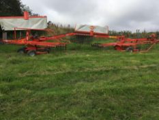 2012 Kuhn GA 9032 twin rotor rake, single or double row delivery. Hydraulic adjustment. Width of row