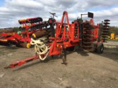 2002 Quivogne 3.6m Tinemaster cultivator. Starting handle in office.