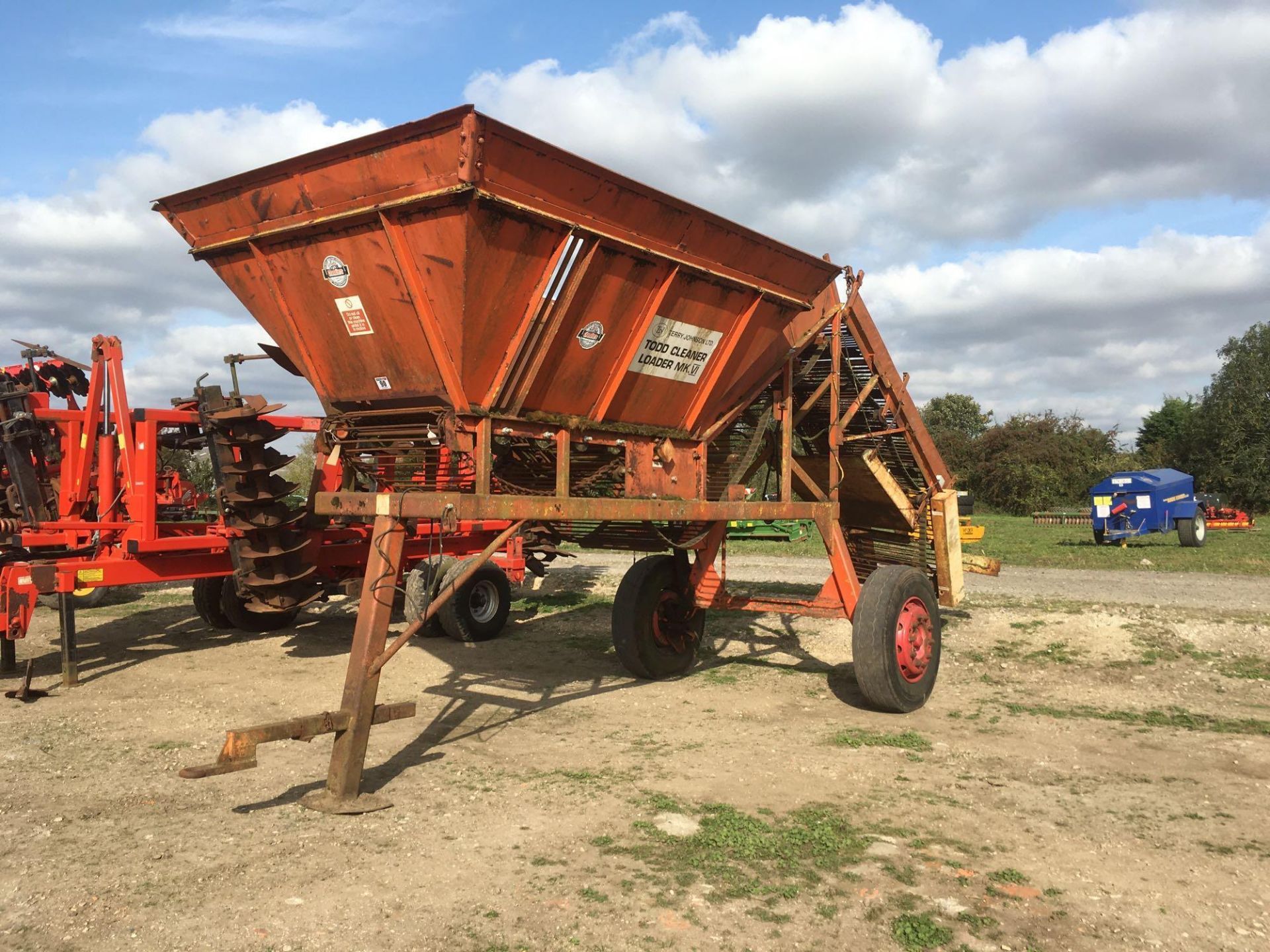 Terry Johnson Ltd (used for sugar beet) Todd cleaner loader mk IV. Starting handle in office.