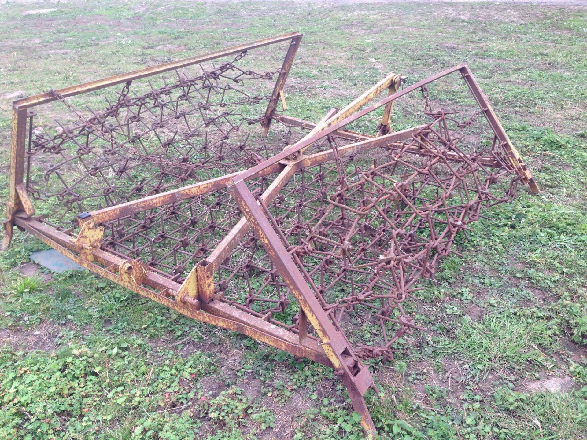 14ft linkage mounted chain harrows - Image 5 of 5
