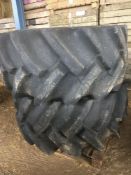 Pair of Dunlop combine front 28.1x26 front tyres