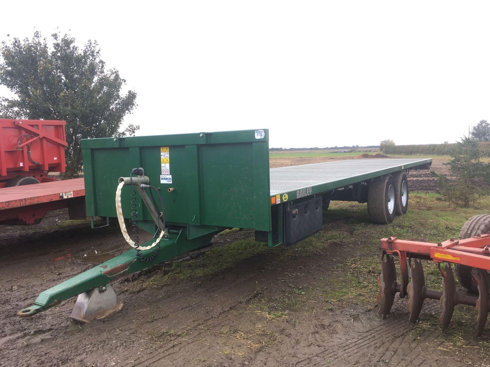 2015 Bailey Trailers 33ft twin axle flat bed bale trailer, sprung
