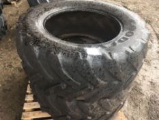 Pair of Goodyear 480/65R28 front tyres