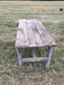 Wooden workshop bench