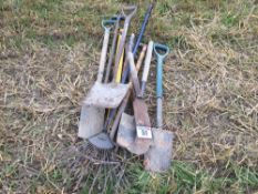 Quantity of shovels, pitch forks and brooms
