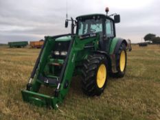 2004 John Deere 6820 50kph Auto Power, 4wd tractor, front linkage, 3 electric spools on 420/85R28 fr