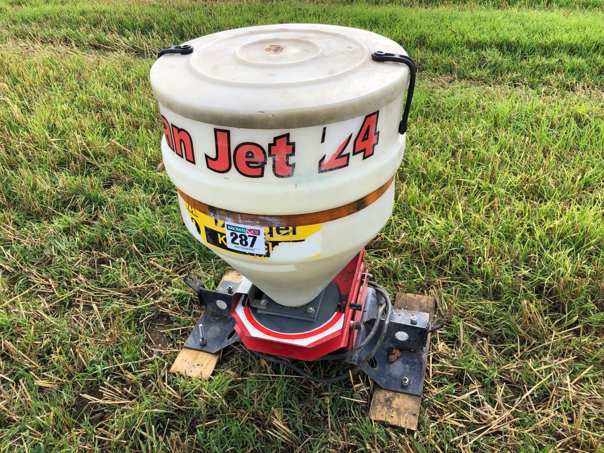 Stocks AG Fan Jet 24 slug pelleter, electric powered. Control box in office