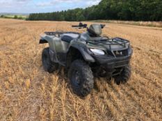 2018 Suzuki KingQuad 4x4 500 AXi, petrol on AR 25 X 8-12 wheels and tyres. Datatagged. Km: 6,022. Ho