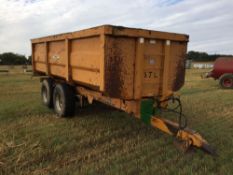 1995 Richard Western 10t twin axle grain trailer, hydraulic brakes, hydraulic tipping and tailgate w