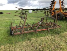 Kongskilde 16ft springtine cultivator linkage mounted manual folding. Model No: S3423. Serial No: 36