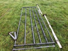 2No gate posts with 14ft galvanised gates